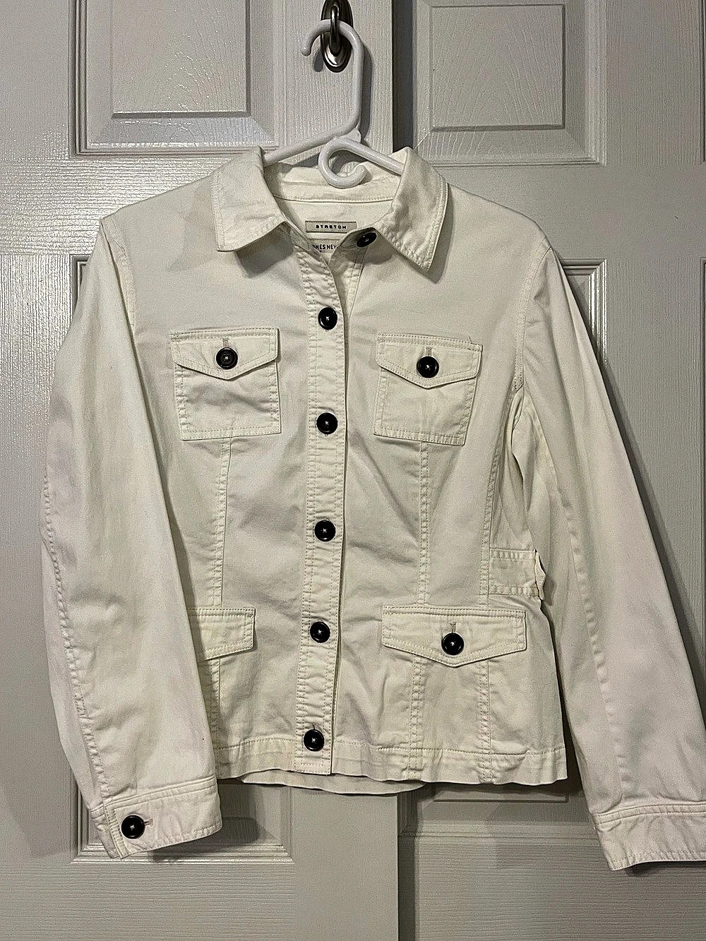 Jones New York Women's Utility Jacket in Ivory/Cream Like New